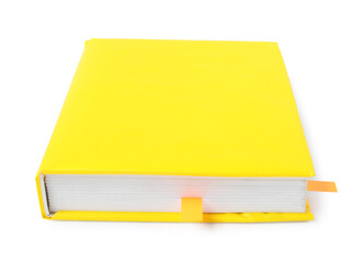 Book with colorful tabs isolated on white