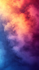 Vibrant summer abstract background with grainy noise texture in purple, yellow, red, and blue hues. Modern banner or poster design evoking warmth, energy, and creative expression.

