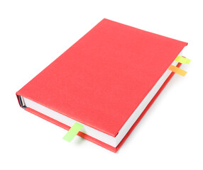 Book with colorful tabs isolated on white