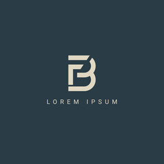 Abstract letter FB or BF monogram logo vector template. Initial based minimal flat icon vector