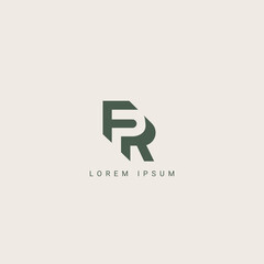 Abstract letter FR RF monogram logo vector template. Initial based minimal flat icon vector