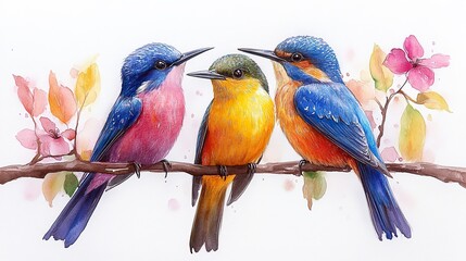 colibri clipart watercolor illustration hand painted digital artwork