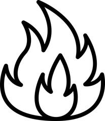 Obraz premium Stylized fire icon illustration line icon