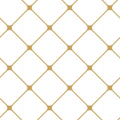 Fototapeta premium Abstract geometric pattern with square, lines and stripes on white background. A seamless vector background. Graphic modern pattern. White and gold pattern.