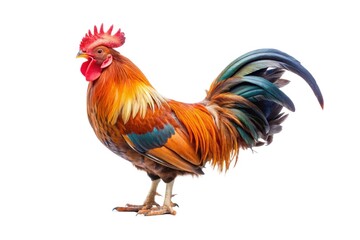 Fototapeta premium Rooster Isolated on White Background Bold Animal Illustration rooster isolated on white background