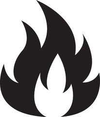 Flame icon illustration in black color line icon