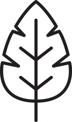 Leaf illustration on white background line icon