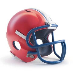 Fototapeta premium Vibrant 3D Icon of an American Football Helmet on a Clean White Background