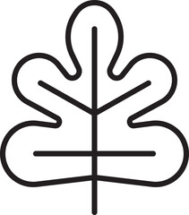 Abstract leaf design in black outline line icon