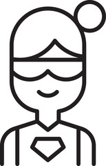 Superhero character illustration line icon