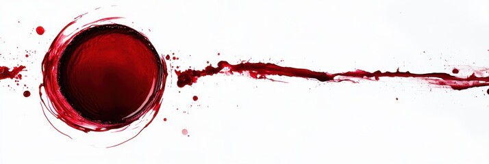 Fototapeta premium Isolated Red Wine Blot Circles on Crisp White Backdrop