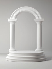 blank white podium