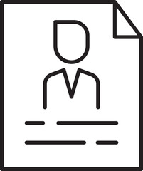 Resume icon with user silhouette illustration line icon