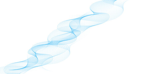 Obraz premium Abstract vector background with blue wavy lines. Blue wave background. Blue lines vector illustration. Curved wave. Abstract wave element.