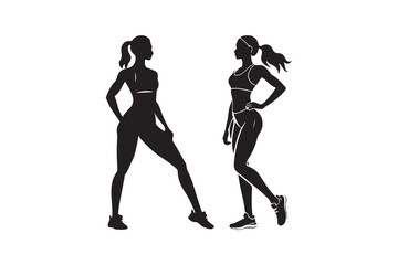 Female Runner Silhouette Icon for Fitness and Sports Design