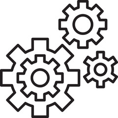 Gears in motion graphic design line icon