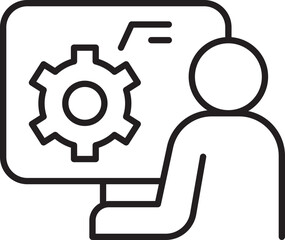 Technical support illustration line icon
