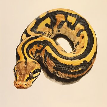 Ball Python on a white background