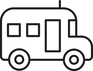 Simple line art of a bus line icon