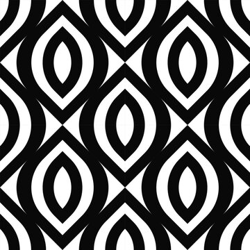 abstract seamless pattern seamless geometric pattern Triangle, square, circle, heart, grid, black and white, line, flower, leaf