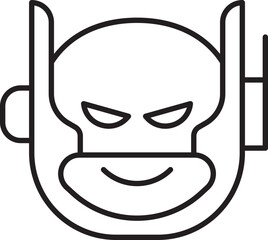 Villain face illustration in minimal style line icon