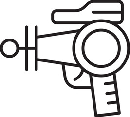 Cartoon style spray gun illustration line icon