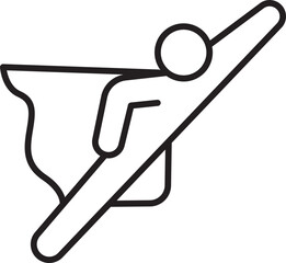 Superhero figure in minimalistic design line icon © North