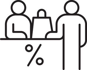 Shopping interaction illustration line icon