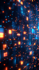 Obraz premium A glowing digital lock icon overlays a futuristic circuit board, symbolizing virtual security, data protection, and encrypted internet safety in a modern, high-tech environment