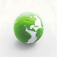 Vibrant 3D Earth Globe Icon Design with Minimalist Clay Texture and Soft Lighting