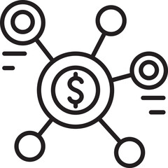 Financial connection concept illustration line icon
