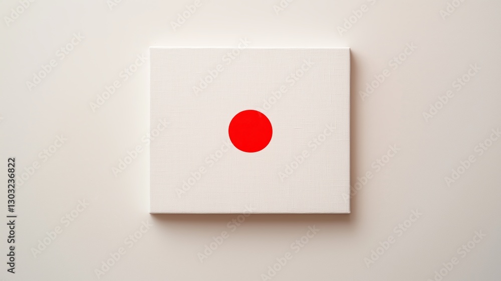 Poster a plain white canvas with a single, bright red dot in the center