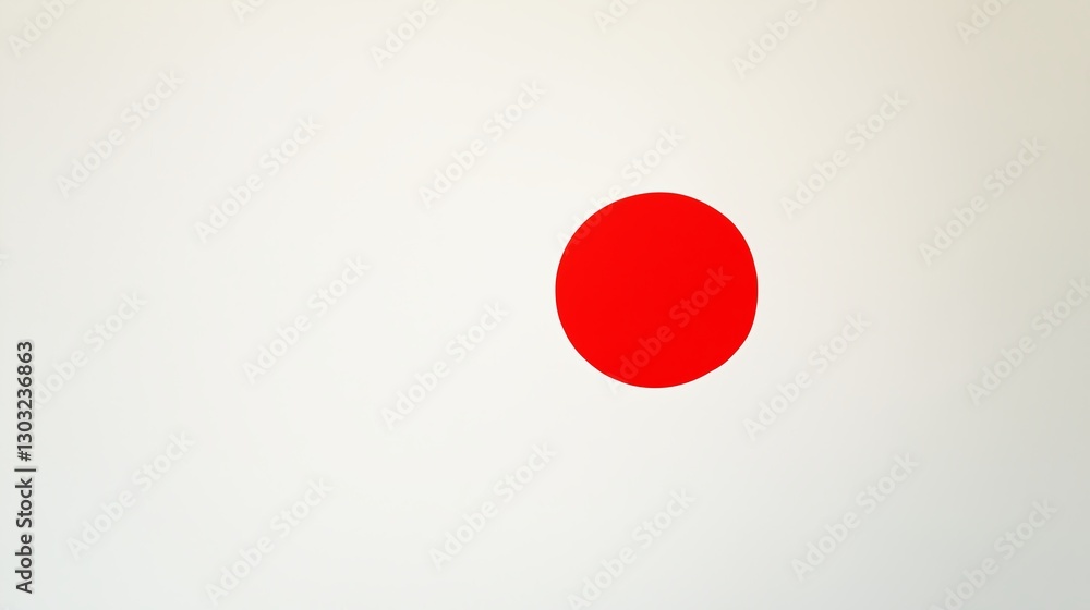 Poster a plain white canvas with a single, bright red dot in the center
