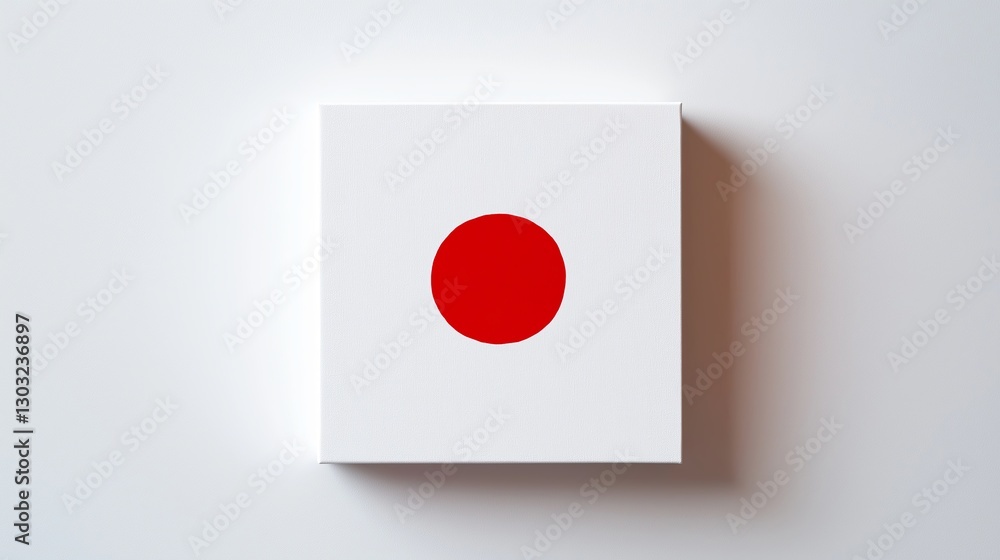 Poster a plain white canvas with a single, bright red dot in the center