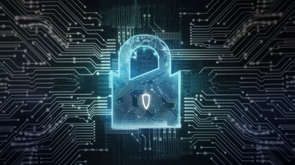 Secured Cloud server, cloud lock illustration, network security, cyber security, blue technology secured wallpaper