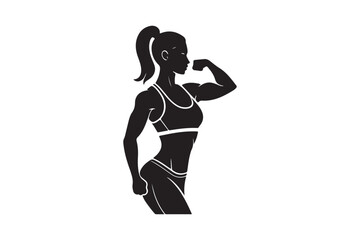 Female Runner Silhouette Icon for Fitness and Sports Design