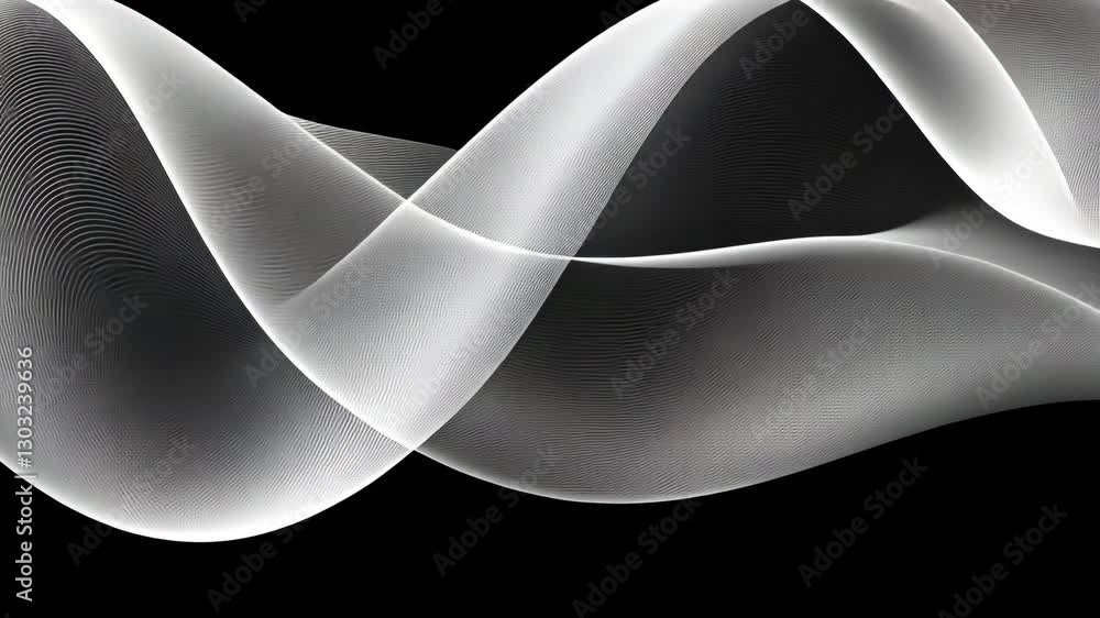 Poster waves of light gracefully intertwine against a dark background creating an elegant visual flow of li