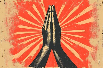Praying Hands, Retro Style