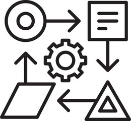 Abstract geometric shapes and arrows design line icon