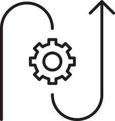 Gear icon with curved arrows design line icon