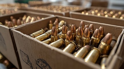 Bullets Packed In Boxes, Indoor Background