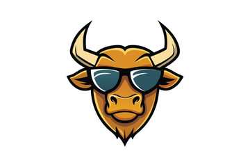 Bull logo vector art illustration.eps