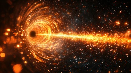 Obraz premium Abstract fiery tunnel vortex, space background, cosmic energy, tunnel effect