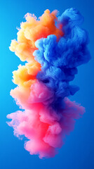 Obraz premium A vibrant 3D render of an abstract shape explosion, featuring dynamic, futuristic energy bursts with glowing shards and fluid motion. The scene radiates power, innovation, and digital evolution