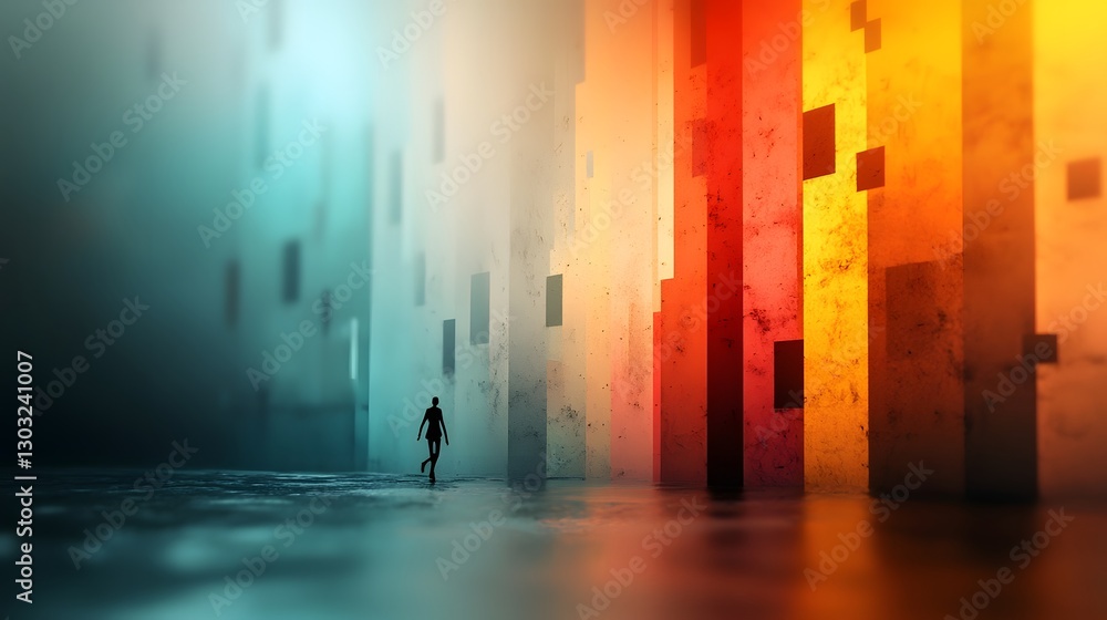 Poster vibrant abstract background with intricate fractal patterns holographic effects and shimmering iride
