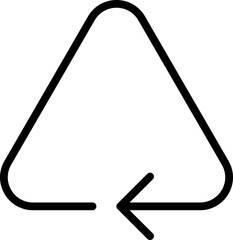 Recycling symbol with arrow design line icon