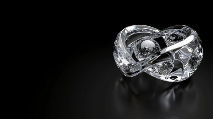 Crystal ring design, dark background, jewelry