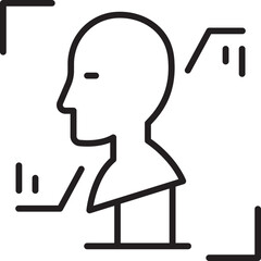 Stylized silhouette of a human figure line icon