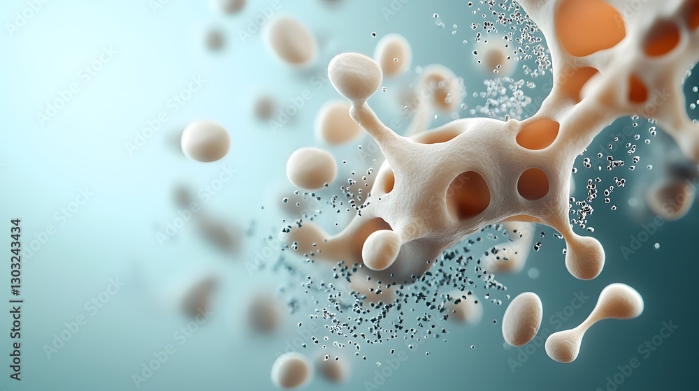 Poster sustainable nanomaterials derived from natural sources showcasing intricate microscopic patterns