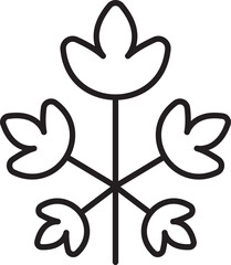 Obraz premium Stylized plant with leaf shapes line icon